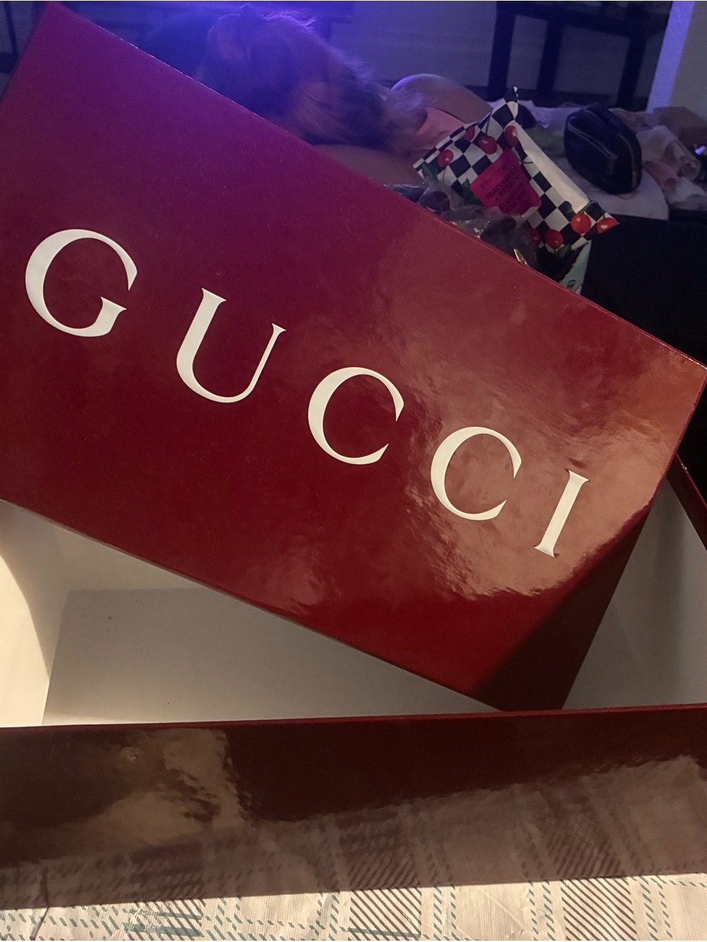 Gucci Glossy Burgundy Logo Gift Box